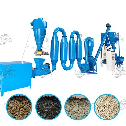 Linha de pellets de madeira para uso doméstico